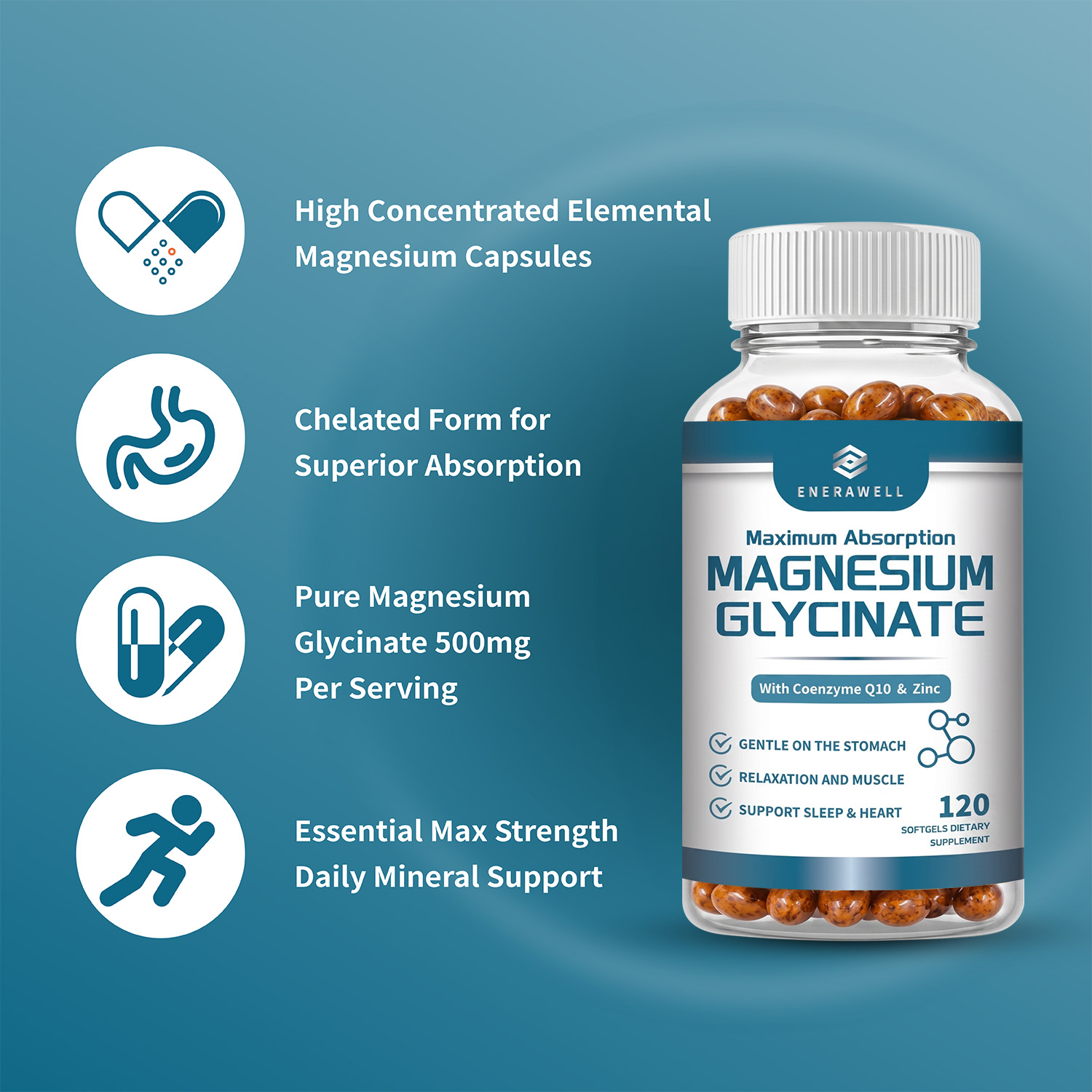 Magnesium Glycinate 500mg Nutr - огляд і ціна Wellness Health Nutrition