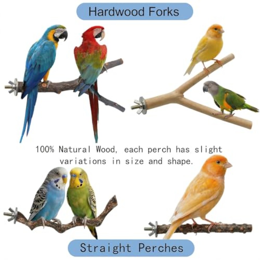 8PCS natural wood bird perches - огляд і ціна Health & Wellness Alegria